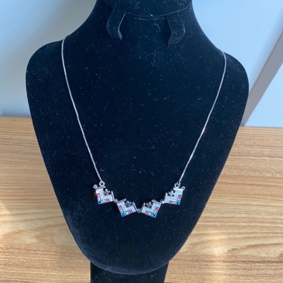 Sterling Silver Jerusalem Cross with Cubic Zirconia Two-Way Magnetic Pendant - Picture 3 of 6